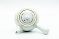 Japanese Kyusu - White Porcelain Gold Trim Arita-yaki Debeso Teapot - 140ml - top view with the lid in place