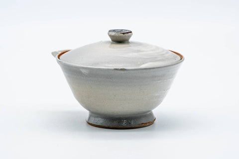 Japanese Houhin - Weathered Grey White Hakeme Glazed Clay Teapot - 80ml