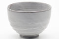 Tezumi — Japanese Matcha Bowl - Milky White Drip-Glazed Chawan - 450ml — tipped to show the interior