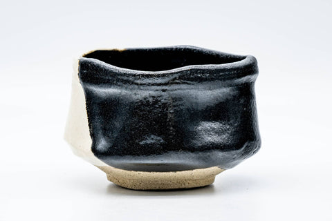 Japanese Matcha Bowl - 松楽窯 Shoraku Kiln - Kuro Oribe Kutsu-gata Chawan - 250ml