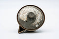 Tezumi — Japanese Houhin - Weathered Grey Hakeme Glazed Handleless Teapot - 140ml — top-down view of the lid