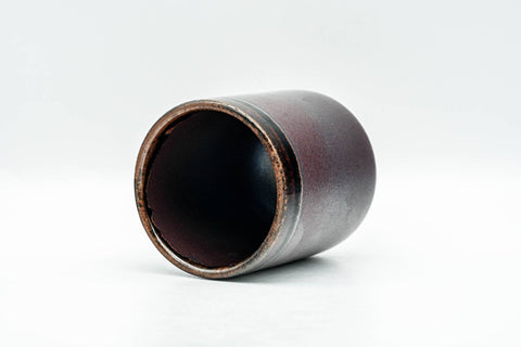 Japanese Teacup - Metallic Purple Brown Drip-Glazed Yunomi - 160ml