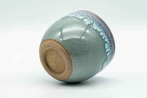 Japanese Teacup - Turquoise Purple Drip-Glazed Yunomi - 85ml - Tezumi