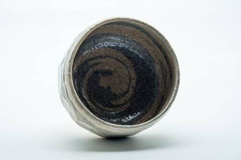 Japanese Matcha Bowl - 楽入窯 Rakunyu Kiln - Faceted Nerikomi Raku-yaki Chawan - 400ml