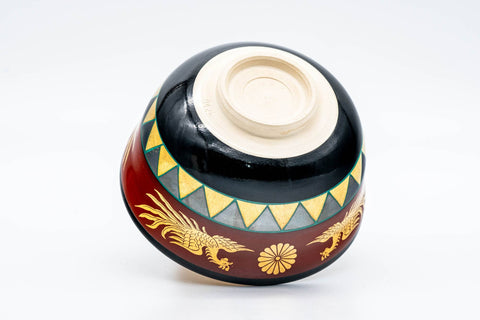 Japanese Matcha Bowl - 宮地英香 Hideka Miyaji - Chrysanthemum Phoenix Kyo-yaki Chawan - 500ml