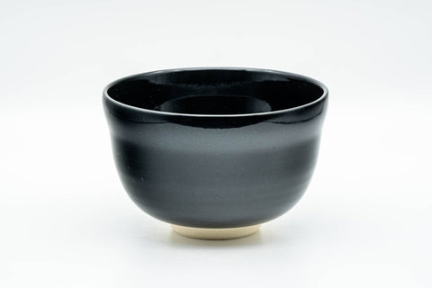 Japanese Matcha Bowl - Black Gold Glazed Geometric Komogai-nari Kyo-yaki Chawan  - 350ml - Tezumi
