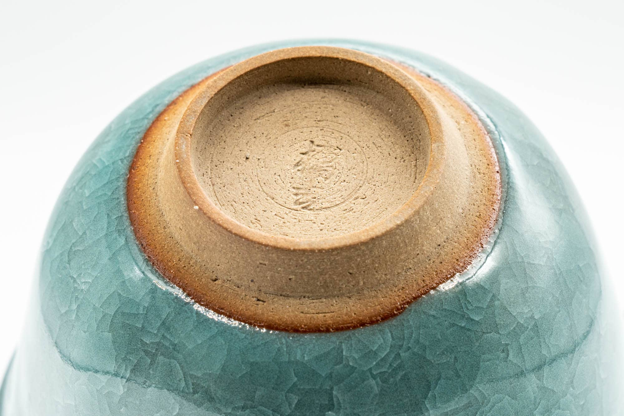 Japanese Teacup - Teal Snowflake Celadon Glazed Yunomi - 150ml