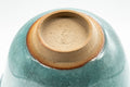 Japanese Teacup - Teal Snowflake Celadon Glazed Yunomi - 150ml - closeup of the underside showing the foot ring