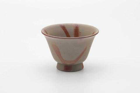 Tezumi — Japanese Teacup - Orange Hidasuki Rice Straw Bizen-yaki Yunomi - 160ml — front view from another angle