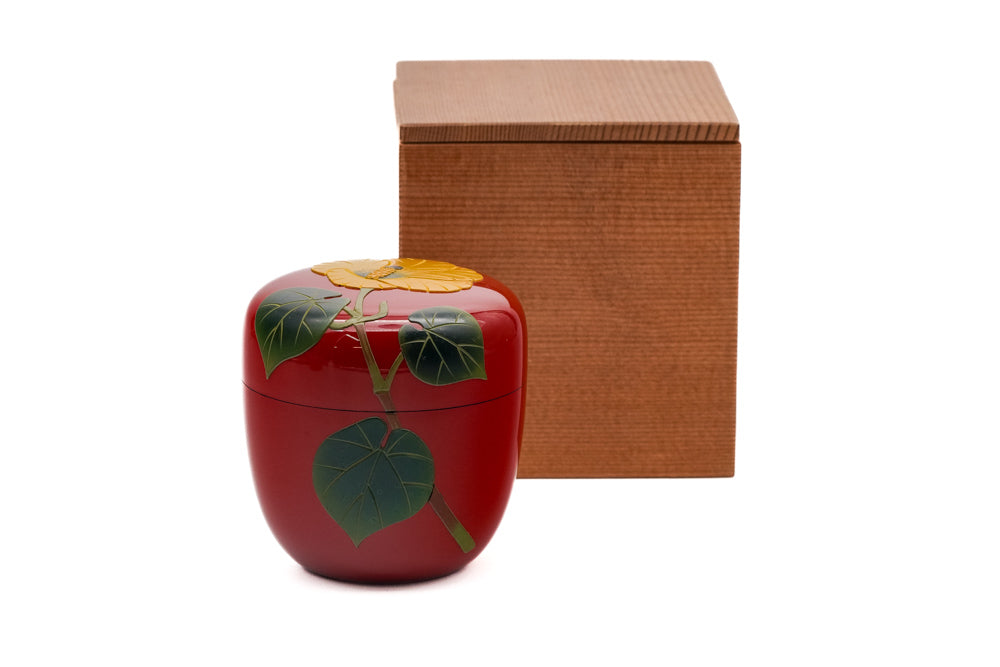 Japanese Natsume - Camellia Red Lacquer Matcha Tea Caddy