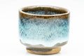 Tezumi — Japanese Teacups - Set of 4 Blue Hare's Fur Drip-Glazed Agano-yaki Guinomi - 35ml — inverted showing the foot ring