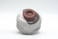 Tezumi — Japanese Matcha Bowl - Milky White Grey Hakeme Glazed Chawan - 100ml — top-down view of the interior