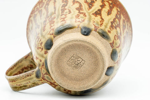 Japanese Teacup - Ash Green Drip-Glazed Ushirode Yunomi - 140ml - Tezumi