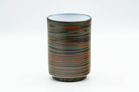 Japanese Teacup - 雲仙窯 Unzen Kiln Nerikomi Tokoname-yaki Yunomi - 160ml - side view showing the marbled clay bands