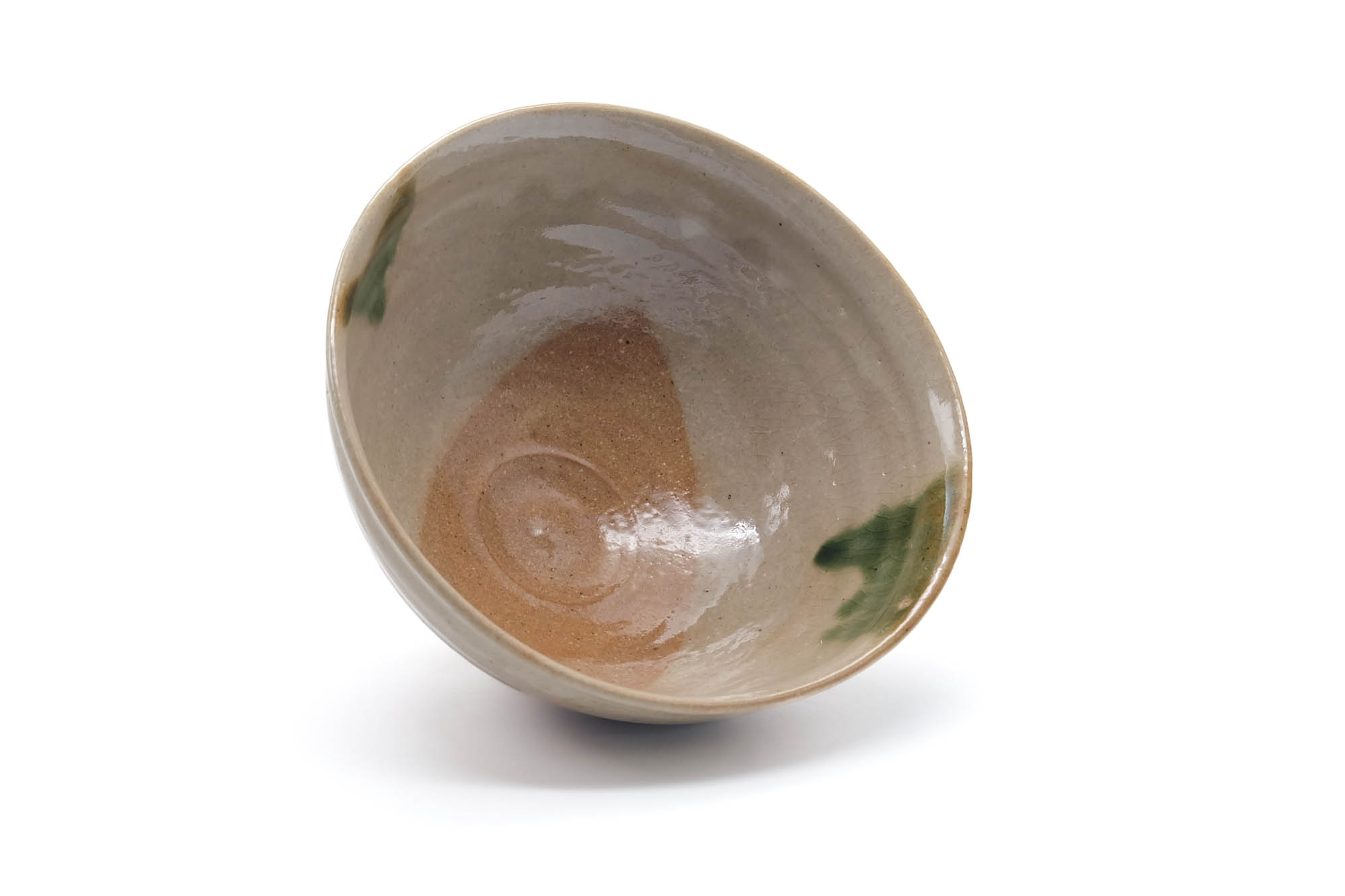 Japanese Matcha Bowl - Beige Glazed Drip-Glazed Tenmoku-gata Chawan - 400ml