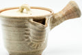 Tezumi — Japanese Kyusu - Beige Weathered Hagi-yaki Do-ake Teapot - 330ml — closeup of the base