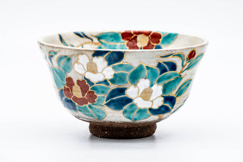 Japanese Matcha Bowl - Floral Kiyomizu-yaki Chawan - 300ml
