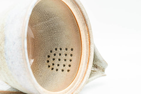 Japanese Kyusu - Beige White Hagi-yaki Do-ake Teapot - 210ml - Tezumi