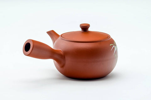 Japanese Tea Set - Bamboo Painted Tokoname-yaki Kyusu Teapot with 5 Yunomi Teacups