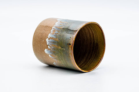 Japanese Teacup - Green Blue Drip-Glazed Agano-yaki Yunomi - 200ml