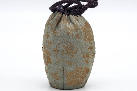 Japanese Chaire - Black Seto-yaki Imo-no-ko Tea Jar with Shifuku