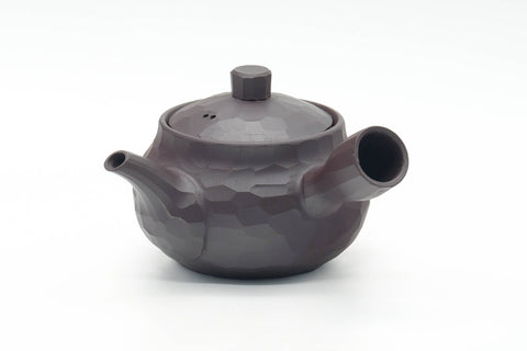 Tezumi — Japanese Kyusu - Faceted Banko-yaki Teapot - 185ml — three-quarter view from the opposite side