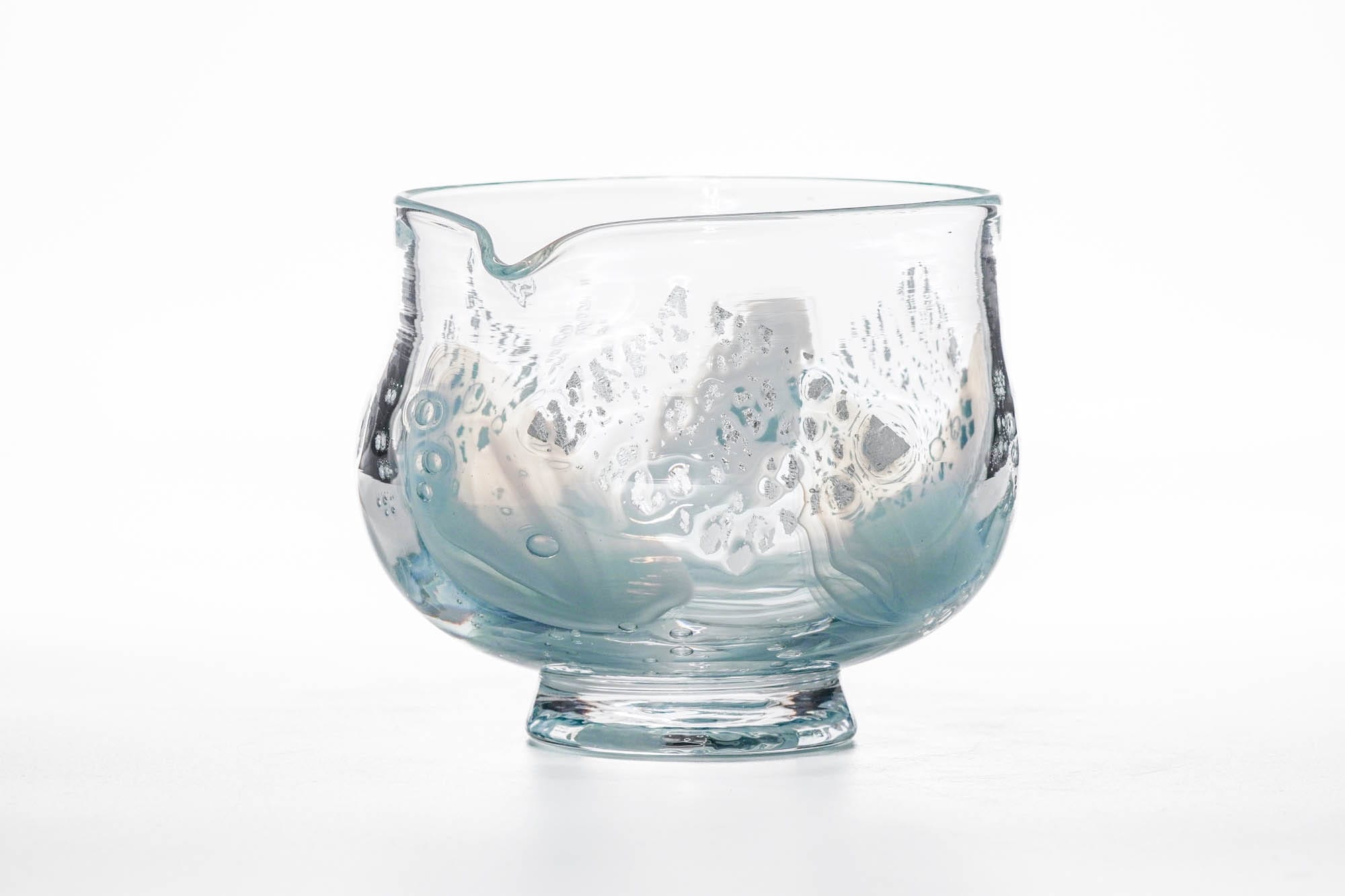 Japanese Matcha Bowl - 翠華園 Suikaen - 海 - Blue Umi Glass Pouring Chawan - 200ml