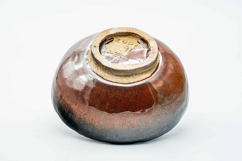 Japanese Matcha Bowl - Black Orange Glazed Wabi-Sabi Chawan - 150ml