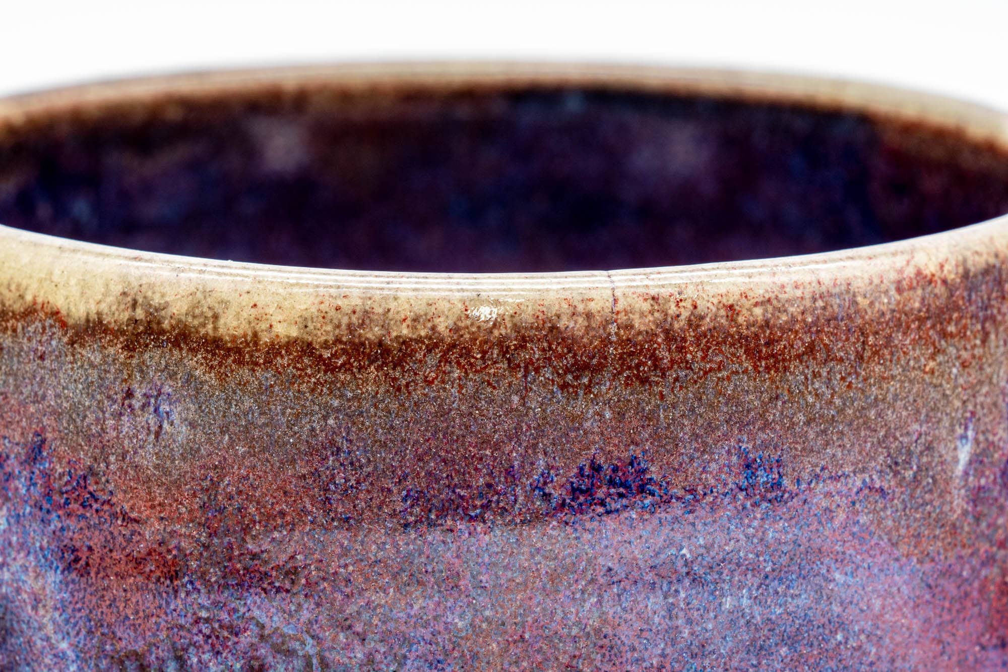 Japanese Matcha Bowl - 龍山 Tatsuyama - 里山窯 Satoyama Kiln - Yohen Cinnabar Glazed Chawan - 400ml