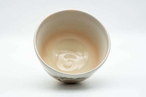 Japanese Matcha Bowl - Beige Gold Bamboo Floral Kyo-yaki Chawan - 350ml - Tezumi