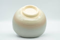 Tezumi — Japanese Matcha Bowl - Beige Peach Glazed Kyo-yaki Chawan - 400ml — tipped to show the interior
