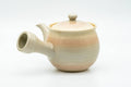 Tezumi — Japanese Kyusu - Beige Pink Glazed Hagi-yaki Do-ake Teapot - 220ml — side view showing the spout