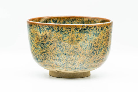Japanese Matcha Bowl - Blue Green Speckled Hantsutsu-gata Chawan - 400ml