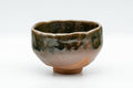 Tezumi — Japanese Matcha Bowl - Brown Green Drip-Glazed Wabi-Sabi Chawan - 300ml — front view from another angle