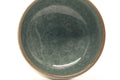 Tezumi — Japanese Matcha Bowl - Teal Snowflake Glazed Hantsutsu-gata Chawan - 410ml — tipped to show the interior