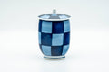 Japanese Teacup - Blue Checkered Arita-yaki Lidded Yunomi - 150ml - Tezumi