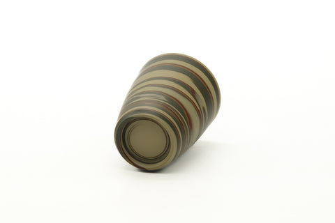 Japanese Teacup - Green Yellow Nerikomi Tokoname Lidded Yunomi - 120ml