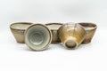 Japanese Tea Set - Green Purple Drip-Glazed Houhin Teapot with Katakuchi Water Cooler and 5 Yunomi Teacups - the katakuchi water cooler with teacups