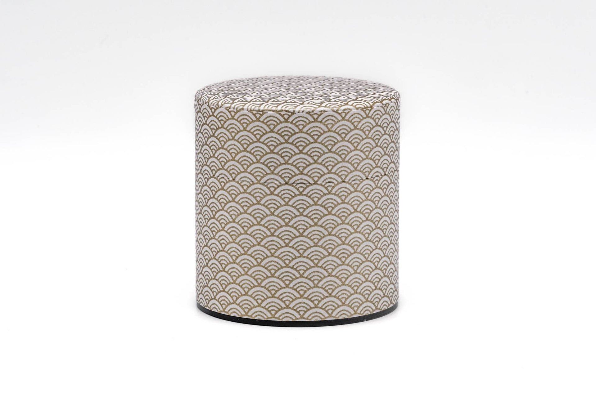 Gold White Seigaiha Washi Tea Canister - 100g