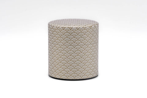 Gold White Seigaiha Washi Tea Canister - 100g