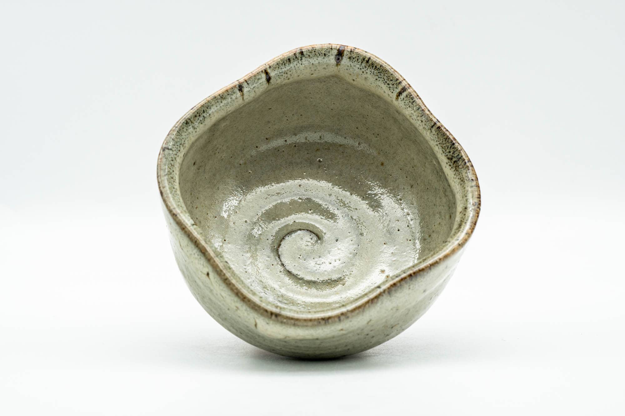 Japanese Teacup - Sage Green Glazed Square-shaped Yunomi - 120ml