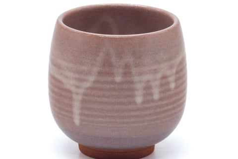Tezumi — Japanese Teacups - Pair of Purple Hagi Meoto Yunomi — top-down view of the interior