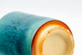 Japanese Teacup - Deep Sea Green Tsutsu-gata Yunomi - 95ml - close-up of the unglazed foot