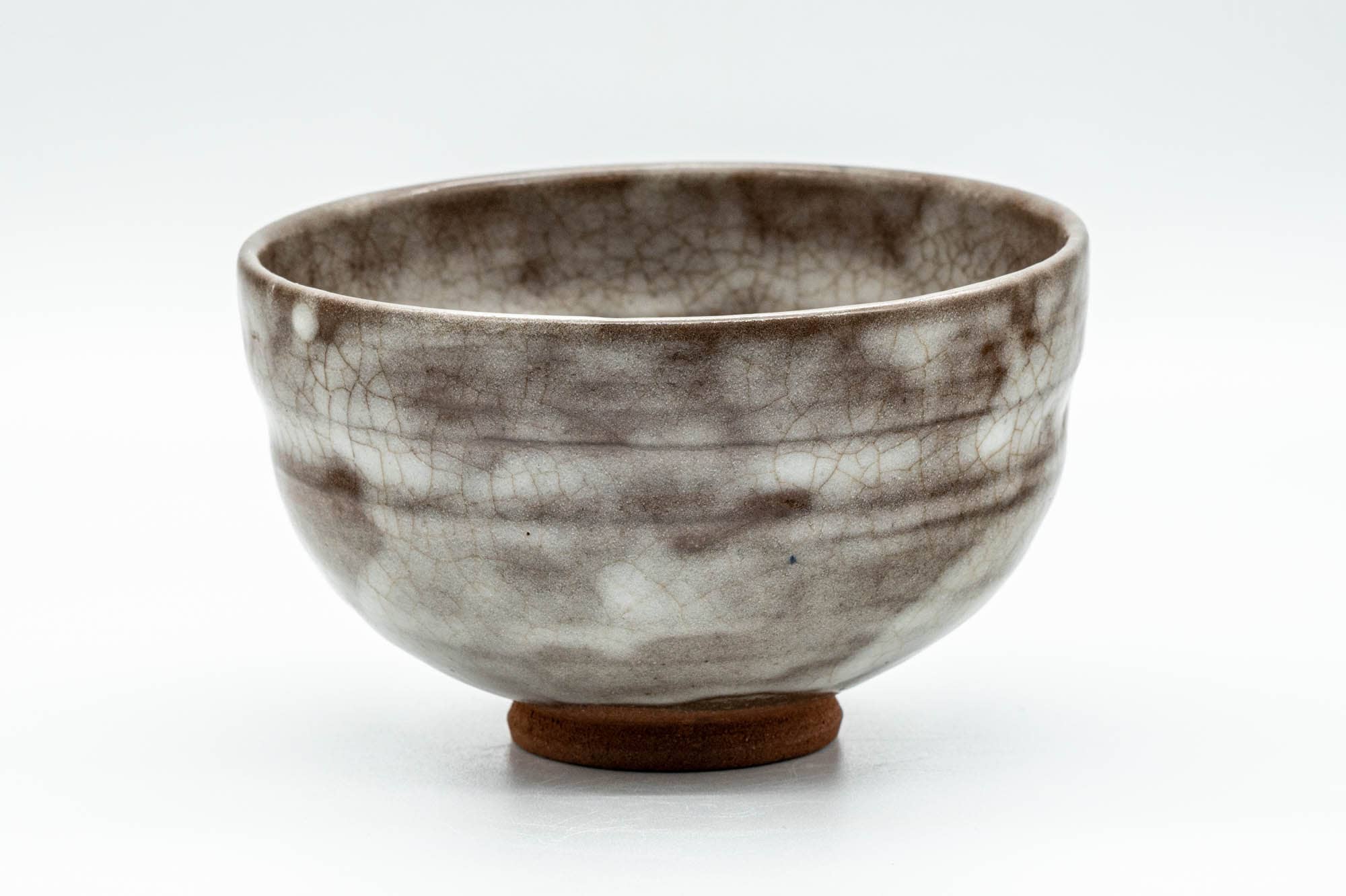 Japanese Matcha Bowl - Abstract Cloudy White Glazed Chawan - 300ml
