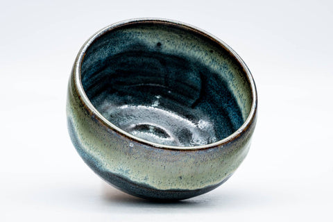Japanese Matcha Bowl - 松井窯 Matsui Kiln - Blue Green Drip-Glazed Matsushiro-yaki Chawan - 300ml