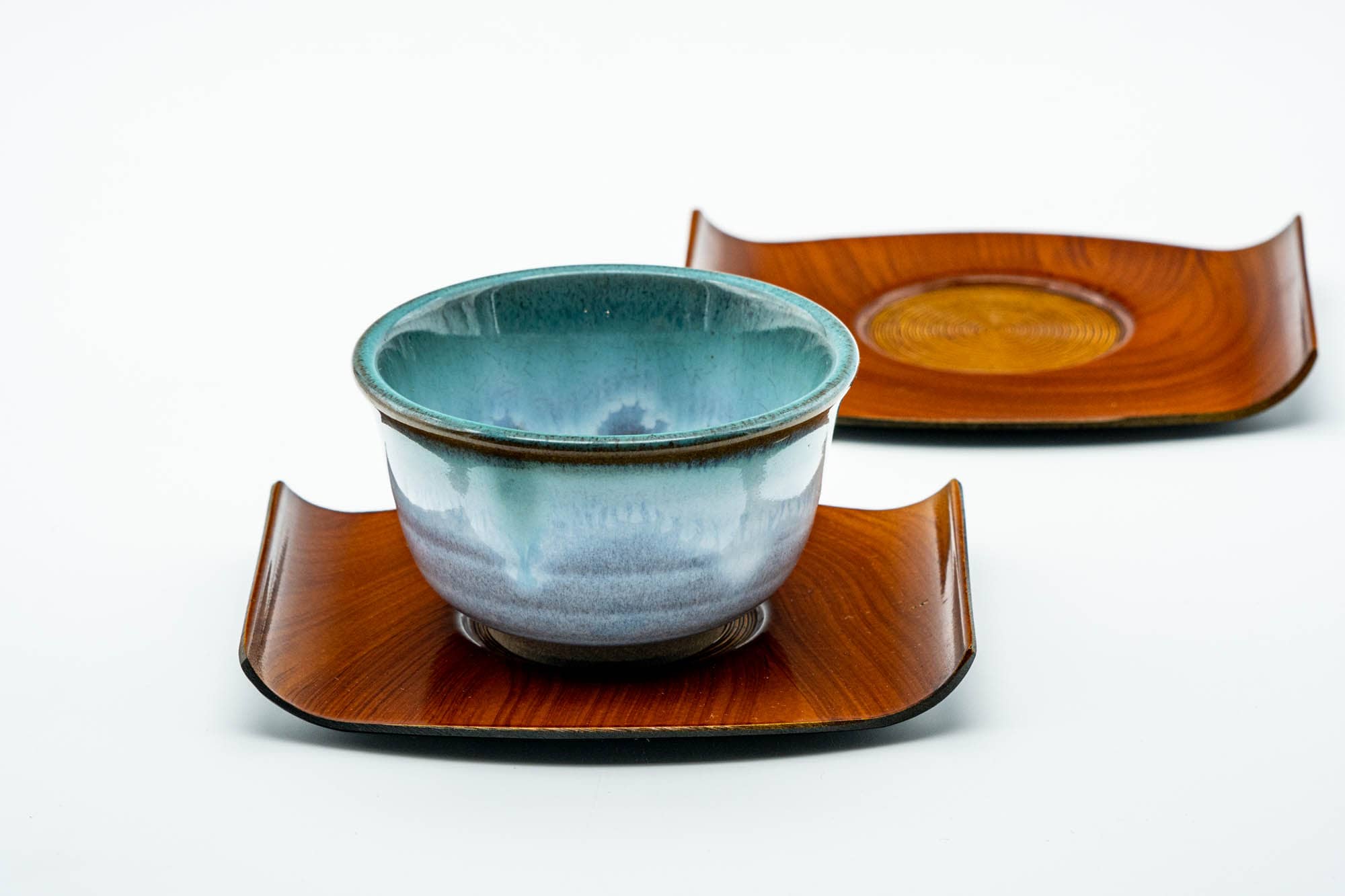 Japanese Chataku - Pair of Orange Curled Plastic Tea Coasters
