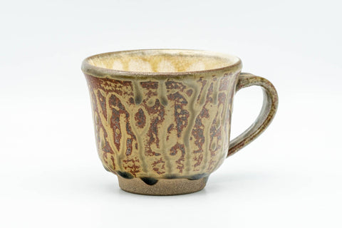 Japanese Teacup - Ash Green Drip-Glazed Ushirode Yunomi - 140ml - Tezumi