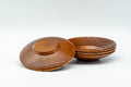Japanese Chataku - Set of 4 Spiraling Wooden Tea Saucers - Tezumi