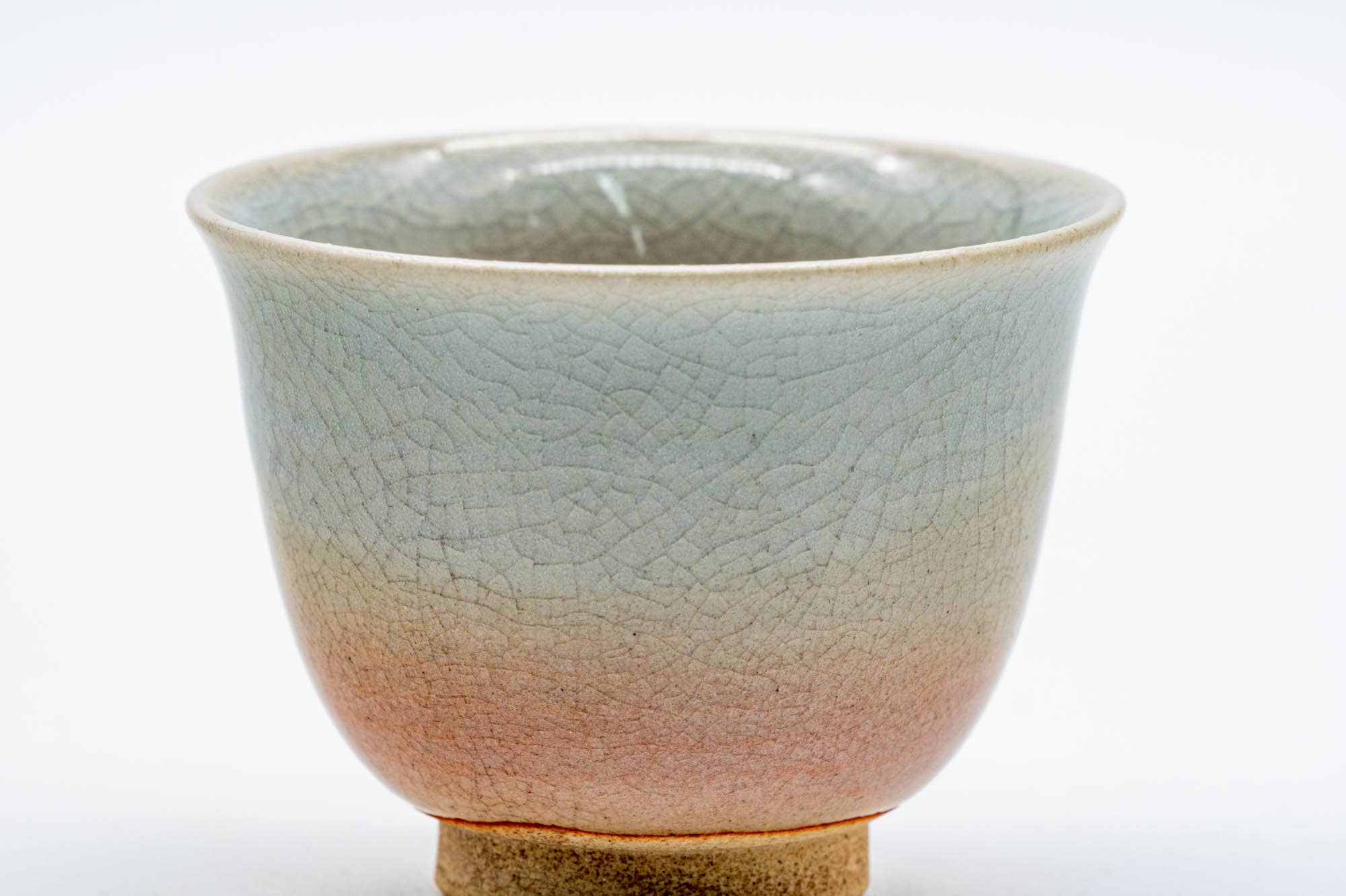 Japanese Teacup - 天鵬山 Tsubaki Kiln - Beige Pink Glazed Hagi-yaki Yunomi - 75ml