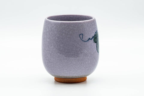 Japanese Teacup - Grapevine Purple Celadon Glazed Large Yunomi - 250ml - top-down view showing the glazed interior